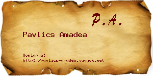 Pavlics Amadea névjegykártya